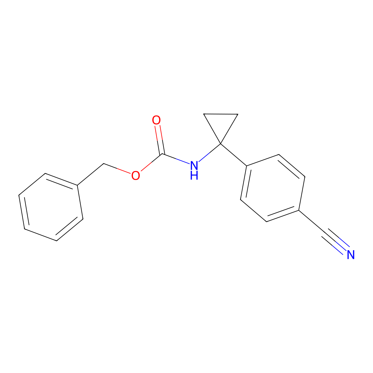 benzyl N-[1-(4-cyanophenyl)cyclopropyl]carbamate molecular structure, CAS 1618647-99-6