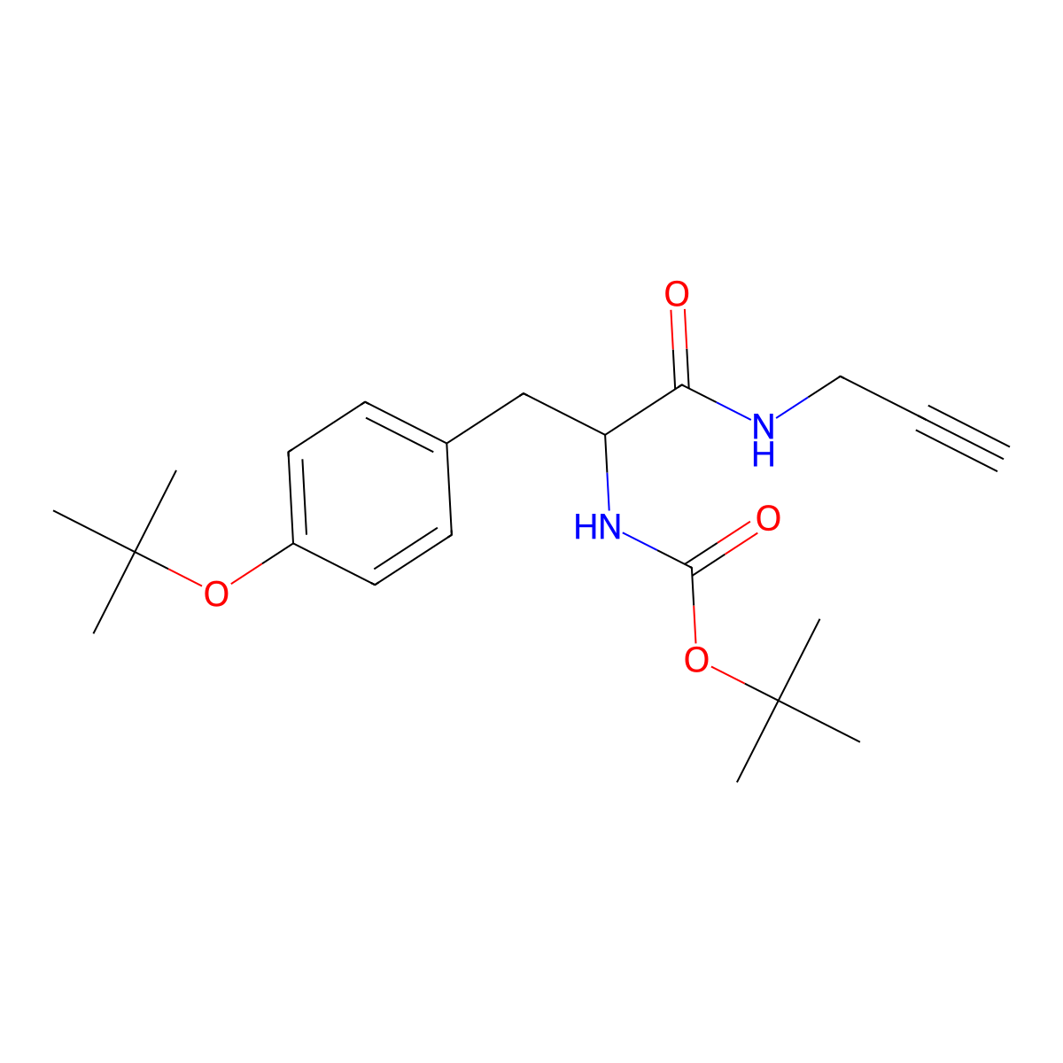 1,1-Dimethylethyl N-[(1S)-1-[[4-(1,1-dimethylethoxy)phenyl]methyl]-2-oxo-2-(2-propyn-1-ylamino)ethyl]carbamate molecular structure, CAS 1618664-18-8