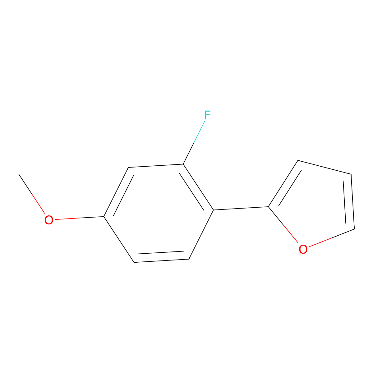 2-(2-Fluoro-4-methoxyphenyl)furan molecular structure, CAS 1618665-65-8