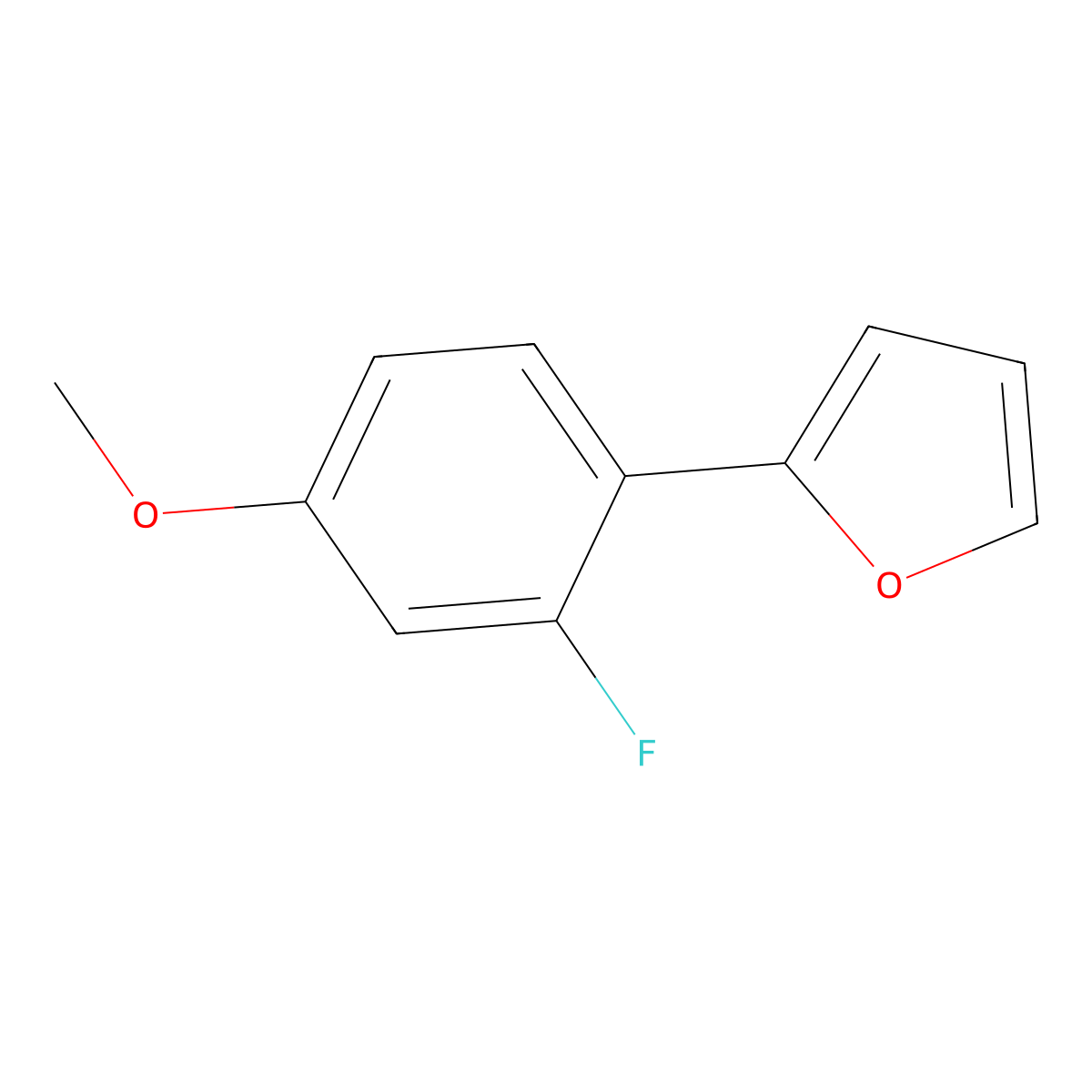 2-(2-Fluoro-4-methoxyphenyl)furan molecular structure, CAS 1618665-65-8