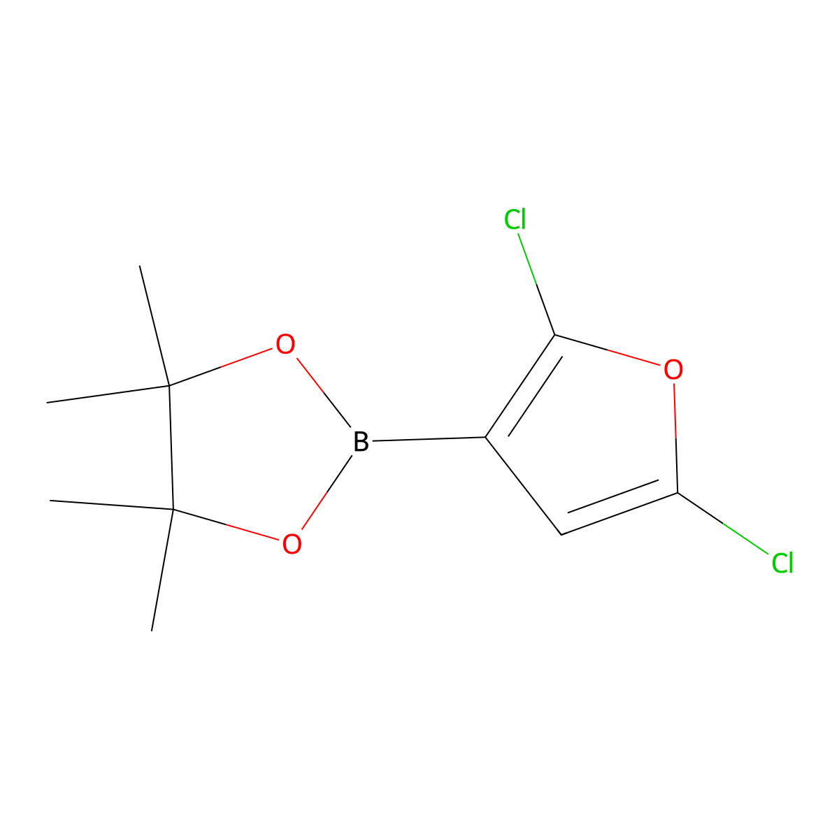 2-(2,5-Dichlorofuran-3-yl)-4,4,5,5-tetramethyl-1,3,2-dioxaborolane molecular structure, CAS 1618668-22-6