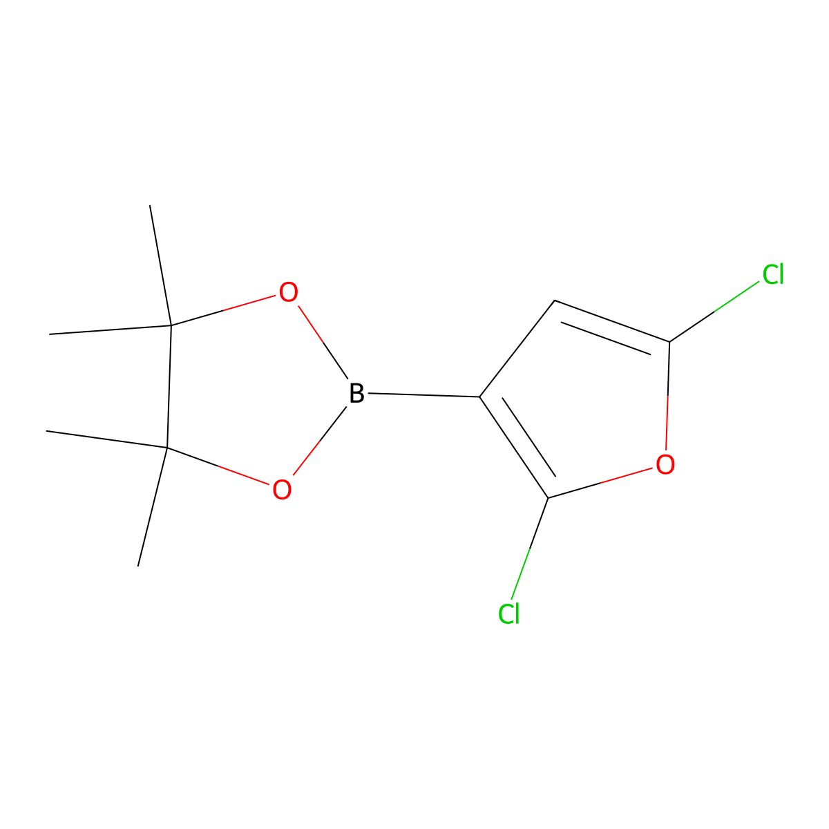 2-(2,5-Dichlorofuran-3-yl)-4,4,5,5-tetramethyl-1,3,2-dioxaborolane molecular structure, CAS 1618668-22-6