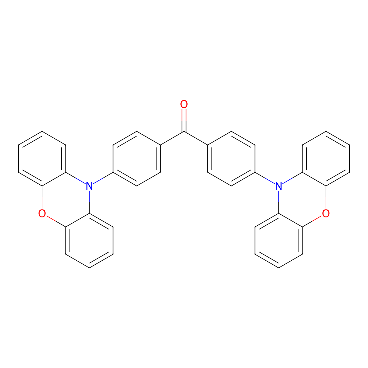 10-{4-[4-(10H-phenoxazin-10-yl)benzoyl]phenyl}-10H-phenoxazine molecular structure, CAS 1618669-35-4