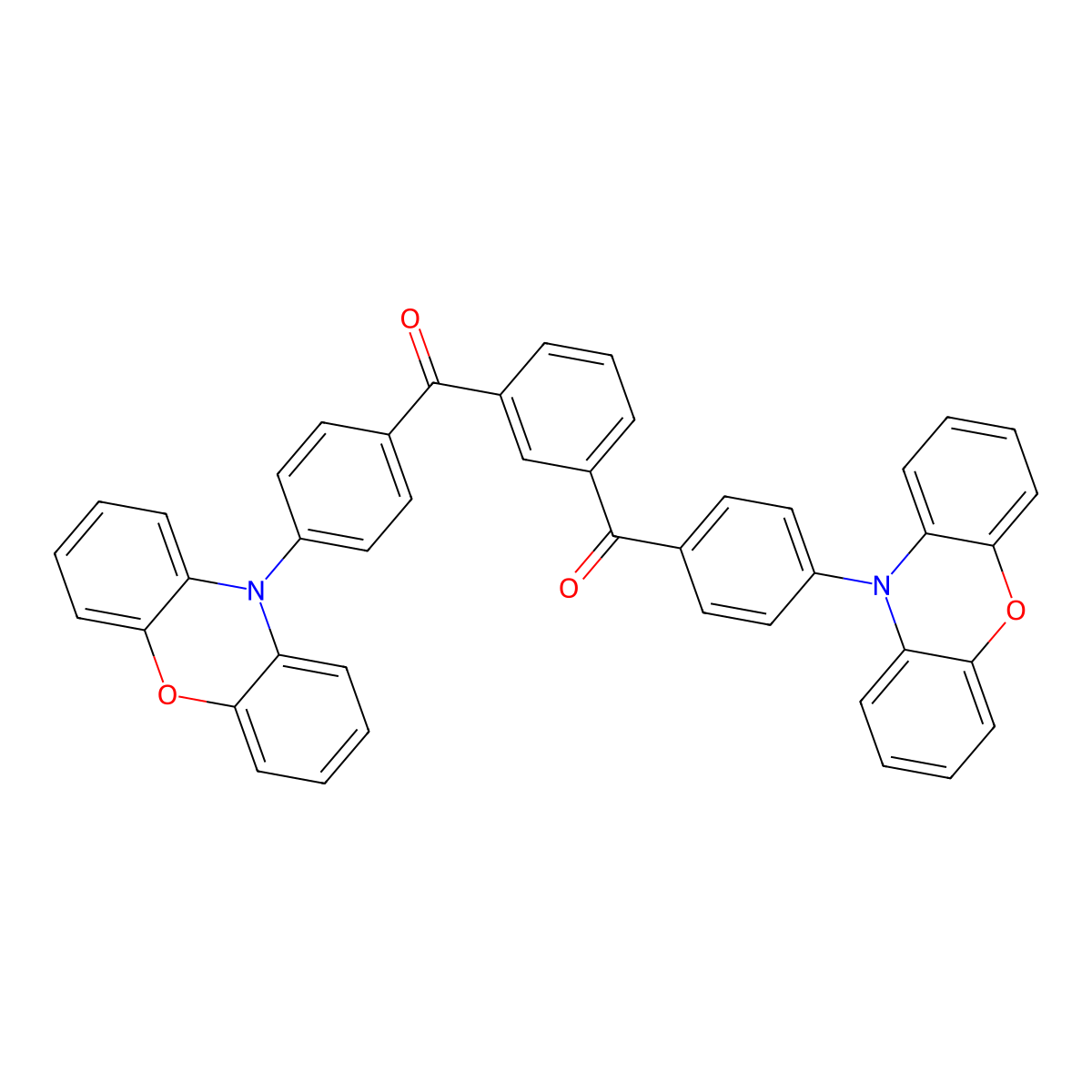 10-(4-{3-[4-(10H-phenoxazin-10-yl)benzoyl]benzoyl}phenyl)-10H-phenoxazine molecular structure, CAS 1618669-36-5