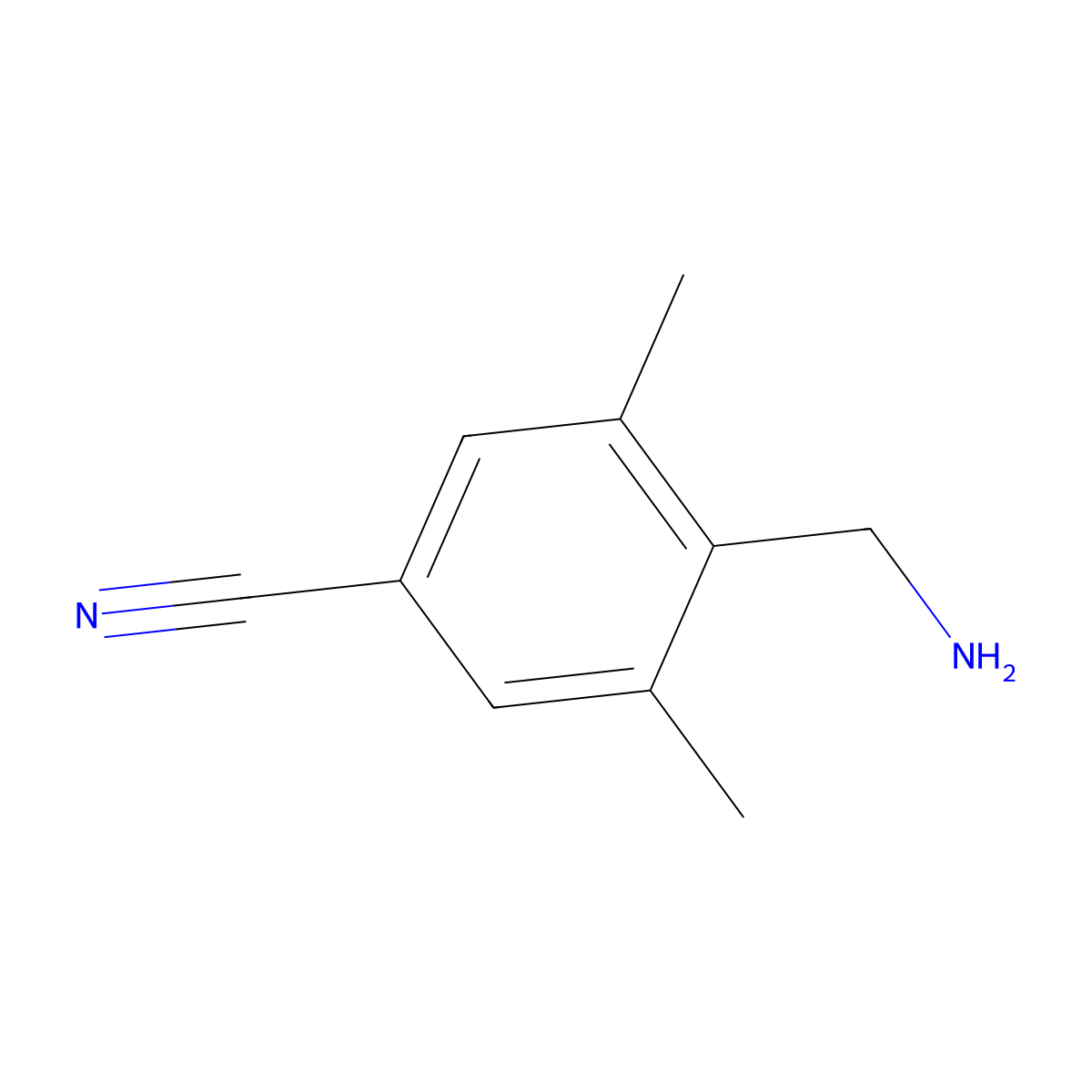 4-(Aminomethyl)-3,5-dimethylbenzonitrile molecular structure, CAS 1618699-46-9