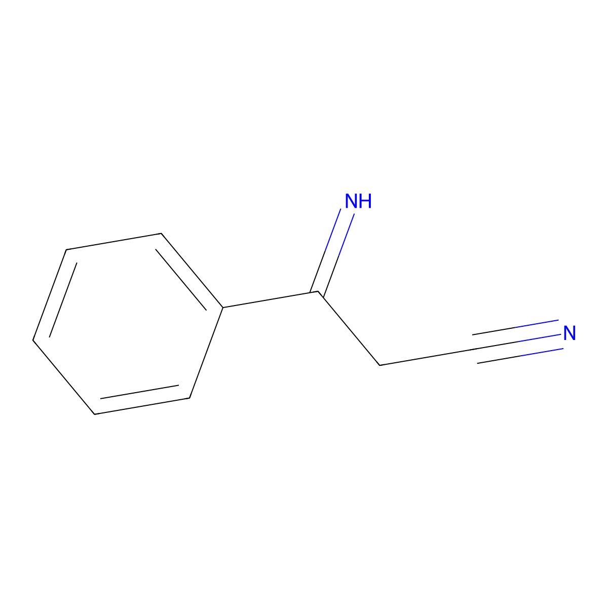 3-Imino-3-phenylpropionitrile molecular structure, CAS 16187-90-9
