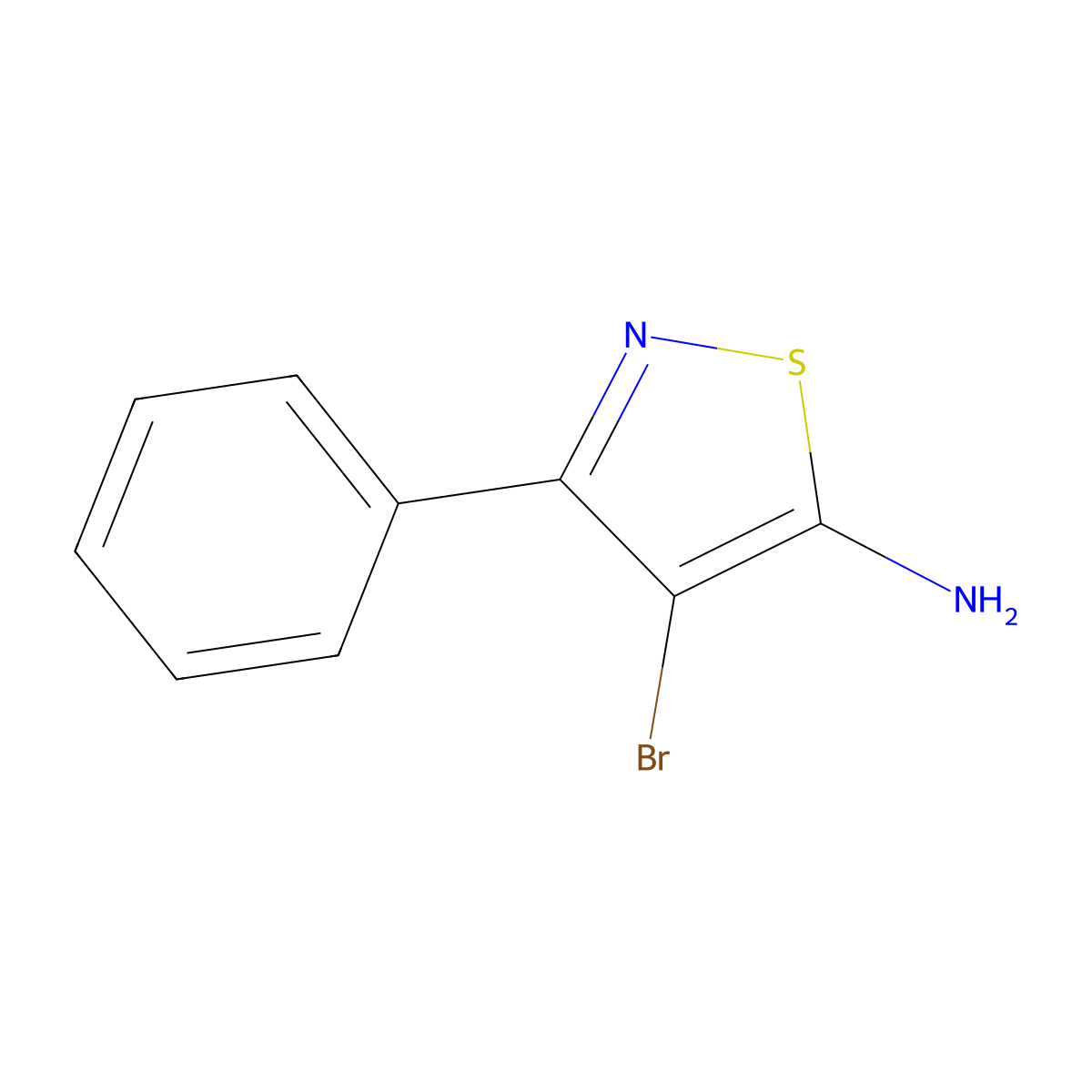 4-Bromo-3-phenyl-1,2-thiazol-5-amine molecular structure, CAS 16187-93-2