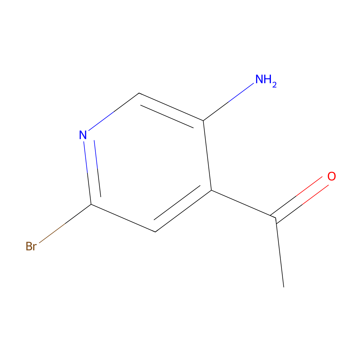 1-(5-Amino-2-bromopyridin-4-yl)ethan-1-one molecular structure, CAS 161871-69-8
