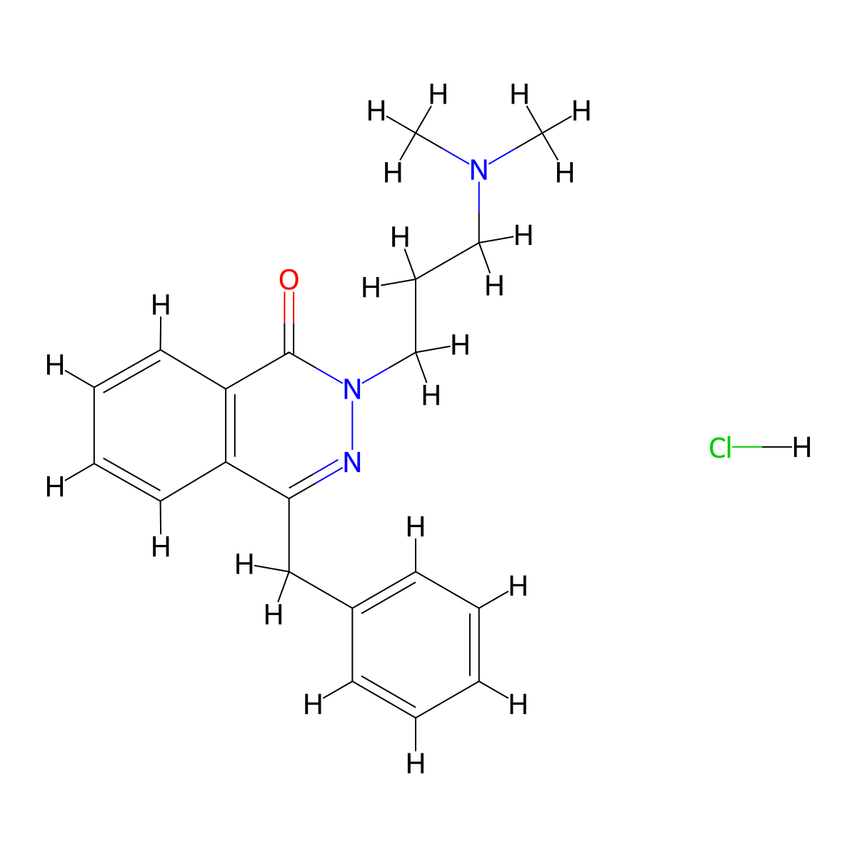 1(2H)-Phthalazinone, 4-benzyl-2-(3-(dimethylamino)propyl)-, hydrochloride molecular structure, CAS 16188-74-2