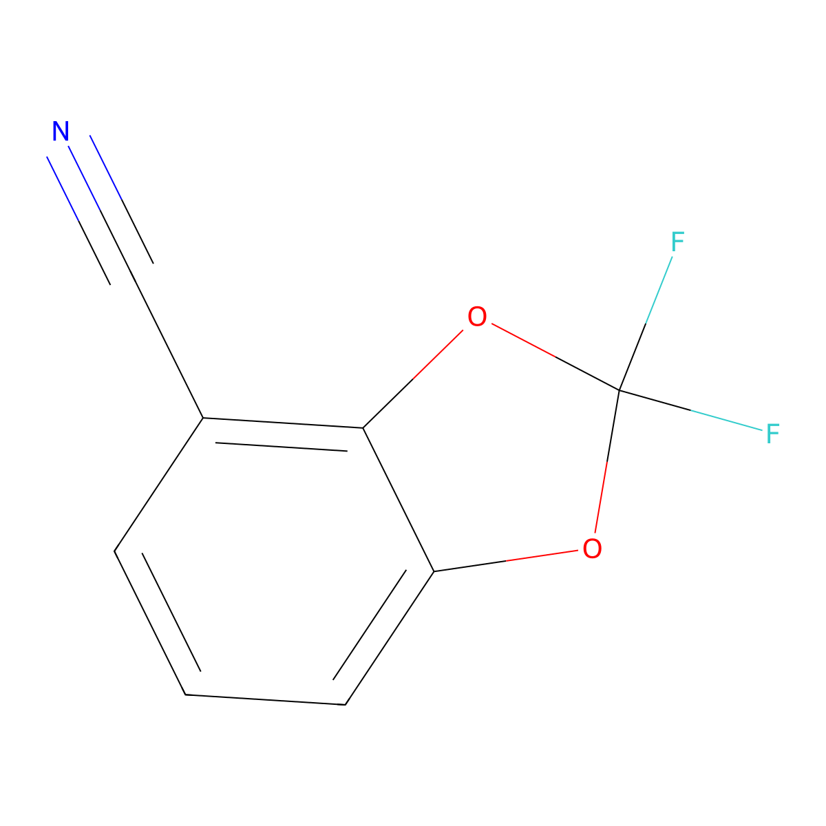 2,2-Difluoro-1,3-dioxaindane-4-carbonitrile molecular structure, CAS 161886-18-6