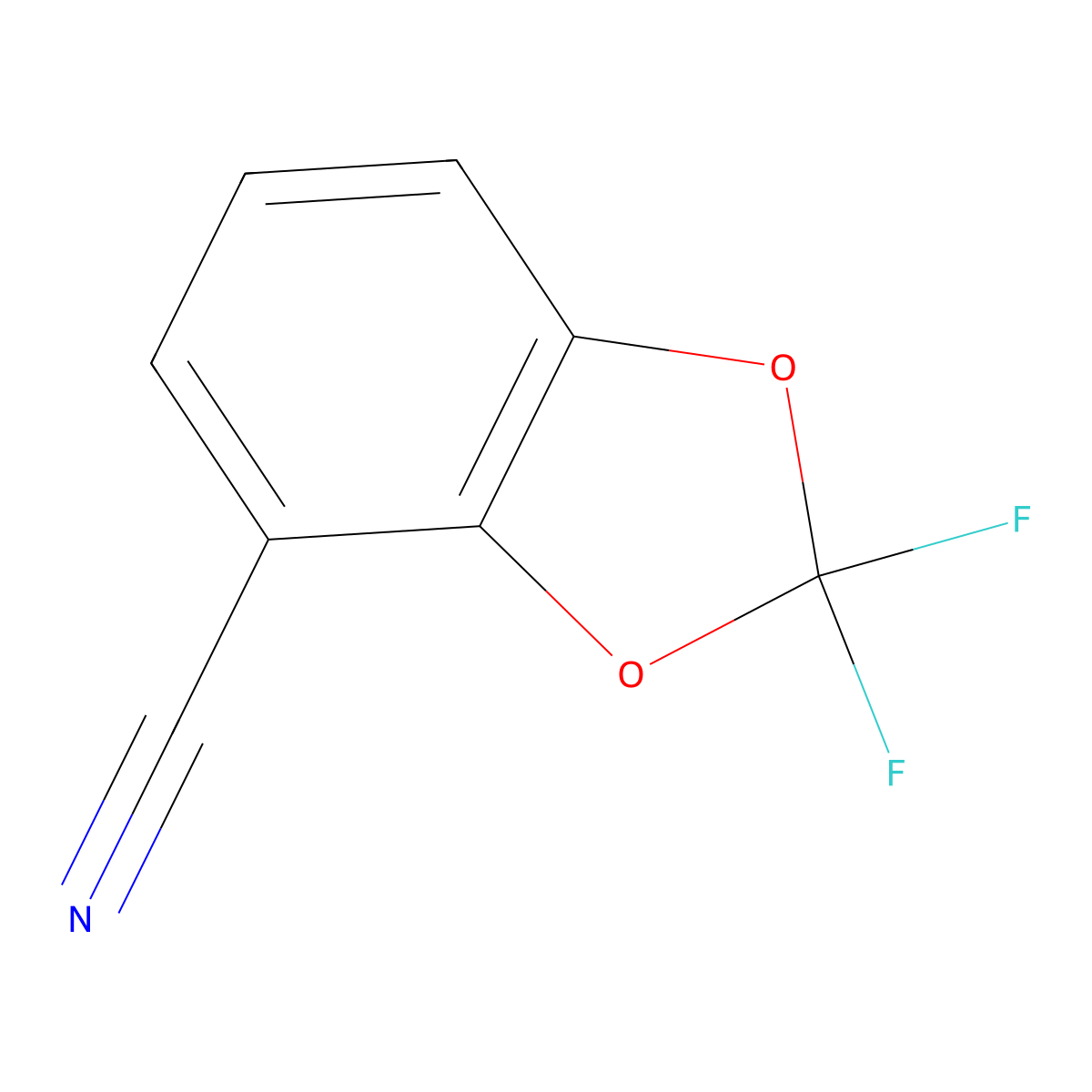 2,2-Difluoro-1,3-dioxaindane-4-carbonitrile molecular structure, CAS 161886-18-6