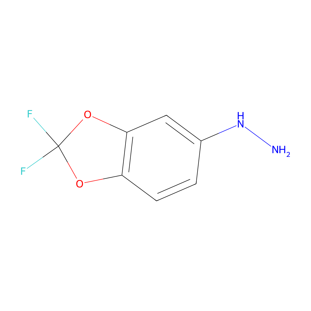 (2,2-Difluorobenzo[d][1,3]dioxol-5-yl)hydrazine molecular structure, CAS 161886-20-0