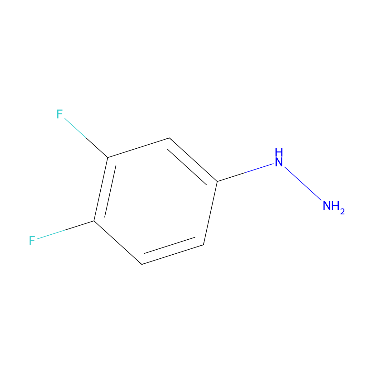 (3,4-Difluorophenyl)hydrazine molecular structure, CAS 161886-22-2