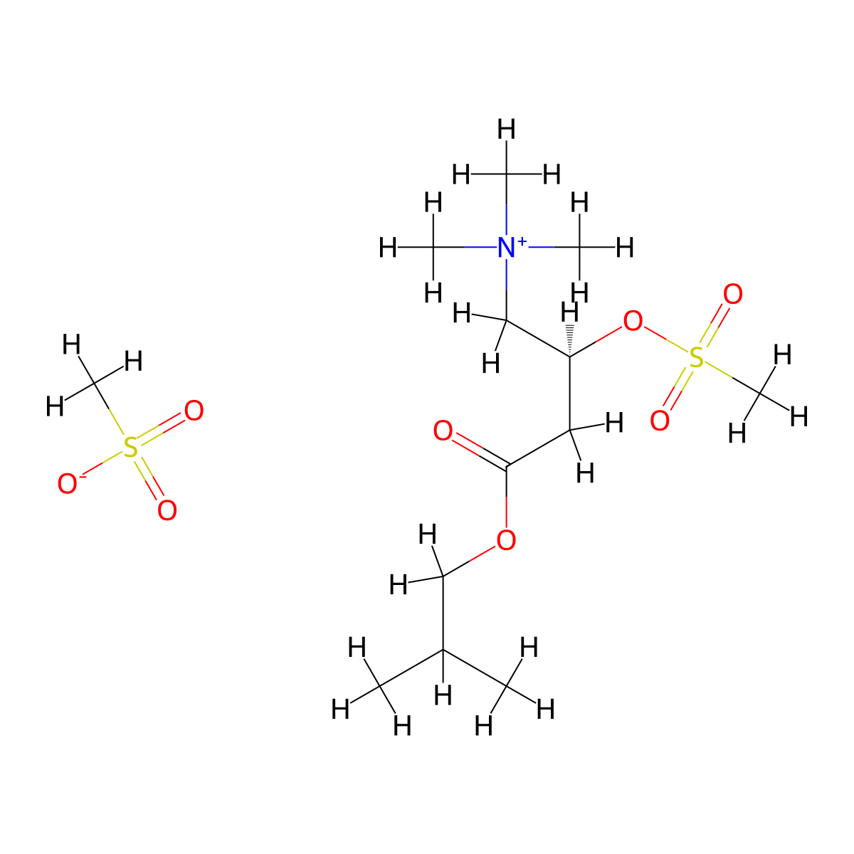 (S)-Carnitine Mesylate Isobutylester, Mesylate Salt molecular structure, CAS 161886-59-5