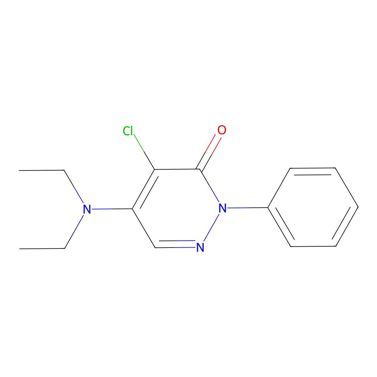4-Chloro-5-(diethylamino)-2-phenylpyridazin-3(2H)-one molecular structure, CAS 16189-63-2