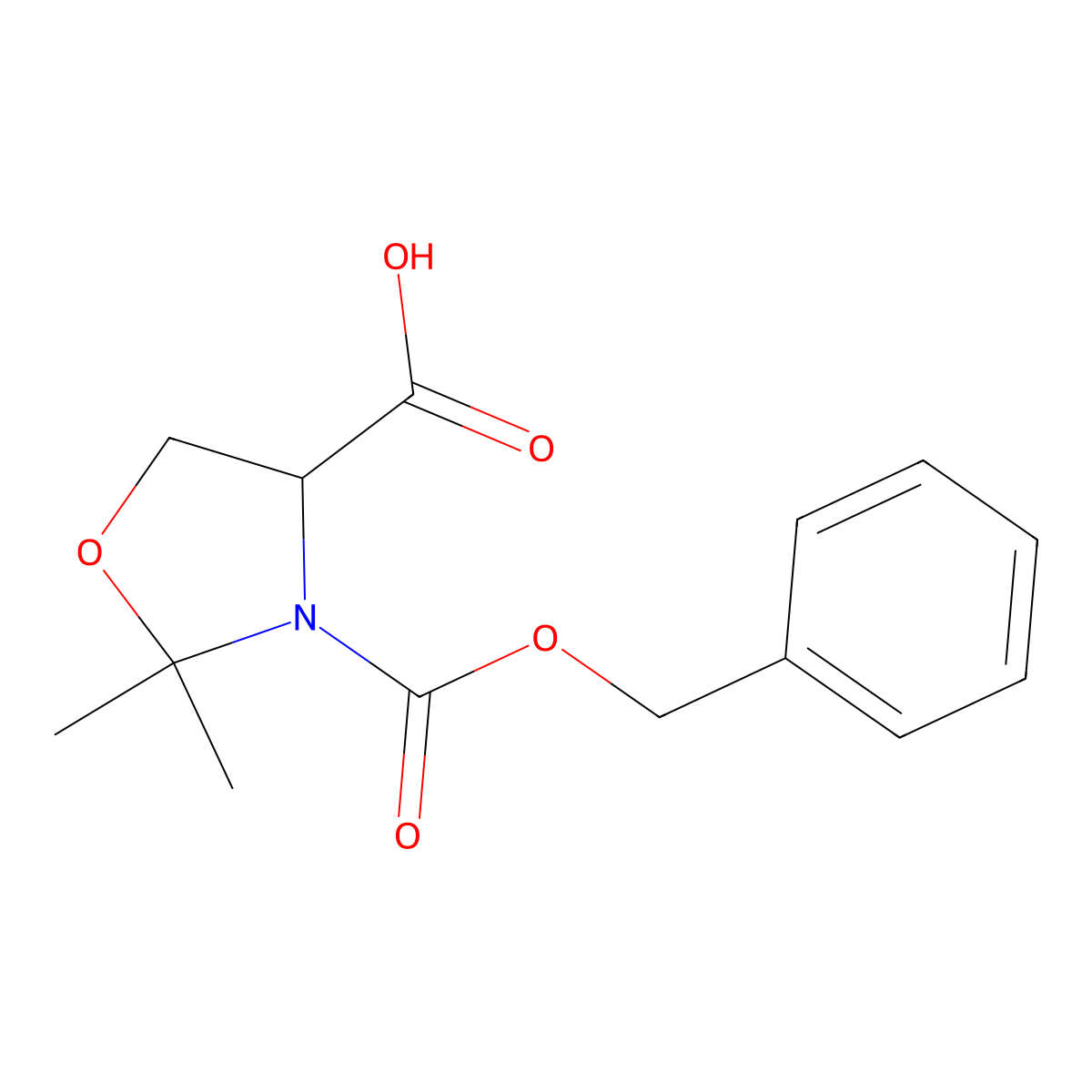 (S)-3-((Benzyloxy)carbonyl)-2,2-dimethyloxazolidine-4-carboxylic acid molecular structure, CAS 161891-81-2