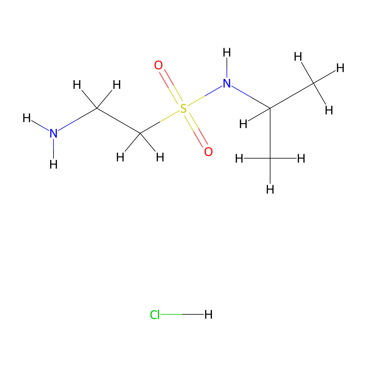 2-amino-N-(propan-2-yl)ethane-1-sulfonamide hydrochloride molecular structure, CAS 161897-67-2