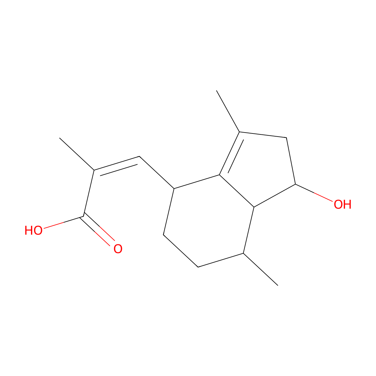 Hydroxyvalerenic acid molecular structure, CAS 1619-16-5