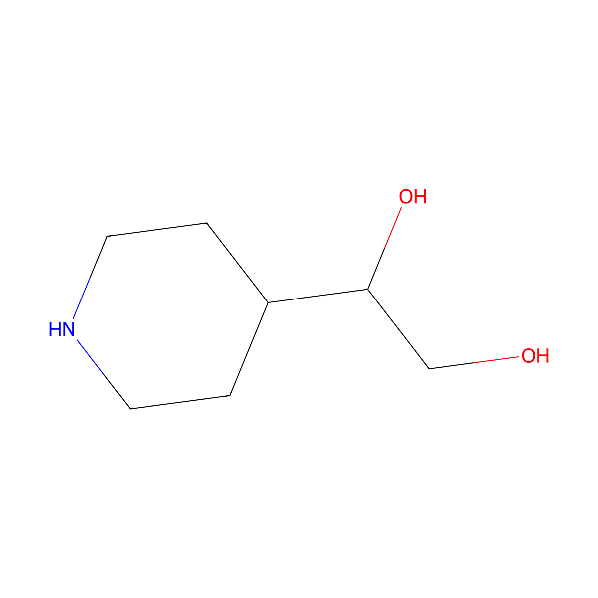 1-(Piperidin-4-yl)ethane-1,2-diol molecular structure, CAS 1619-35-8