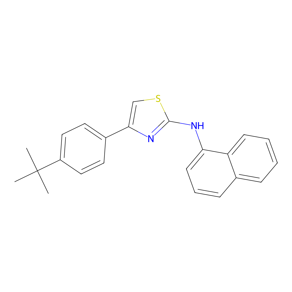 (4-(4-(Tert-butyl)phenyl)(2,5-thiazolyl))-1-naphthylamine molecular structure, CAS 1619-51-8