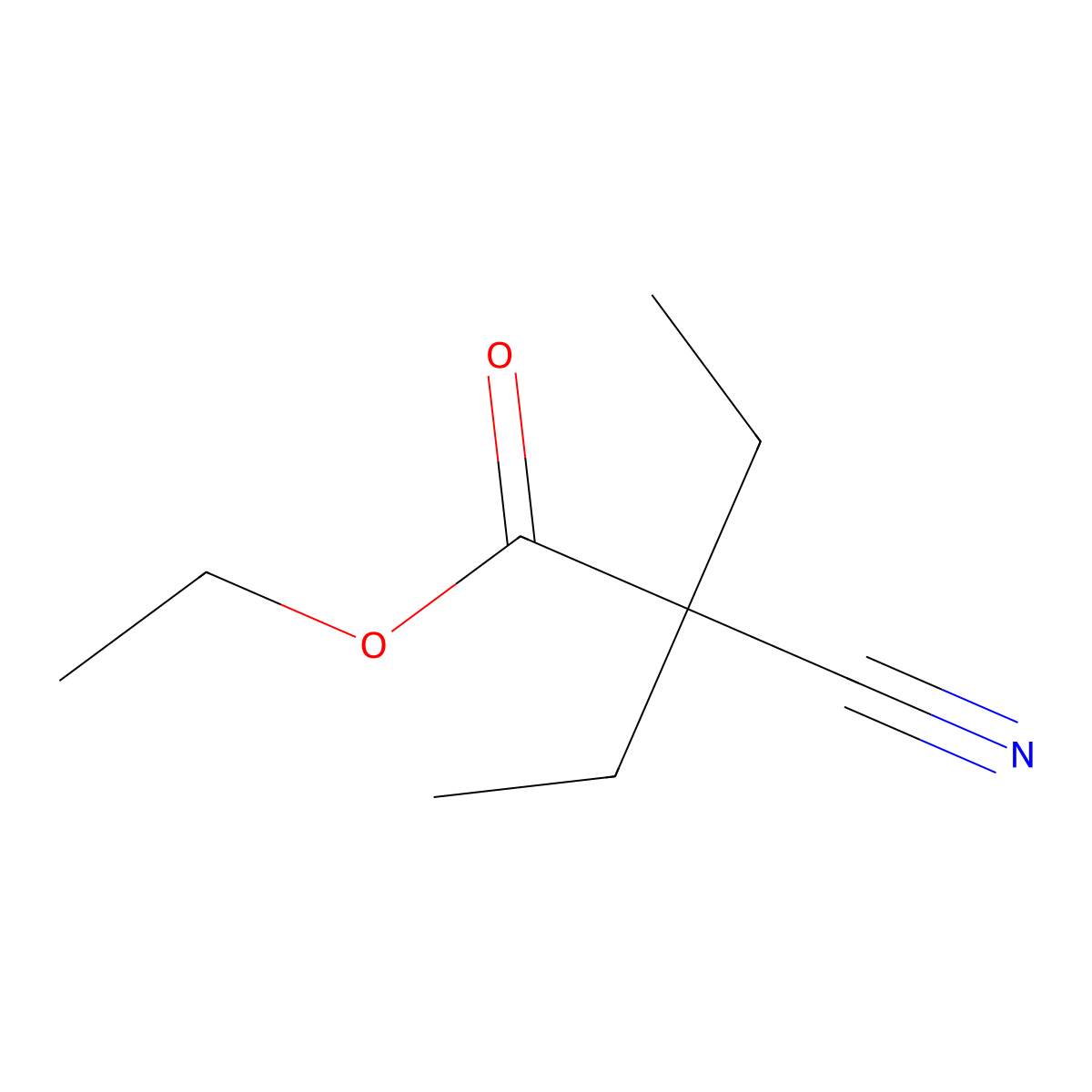 Ethyl 2-cyano-2-ethylbutyrate molecular structure, CAS 1619-56-3