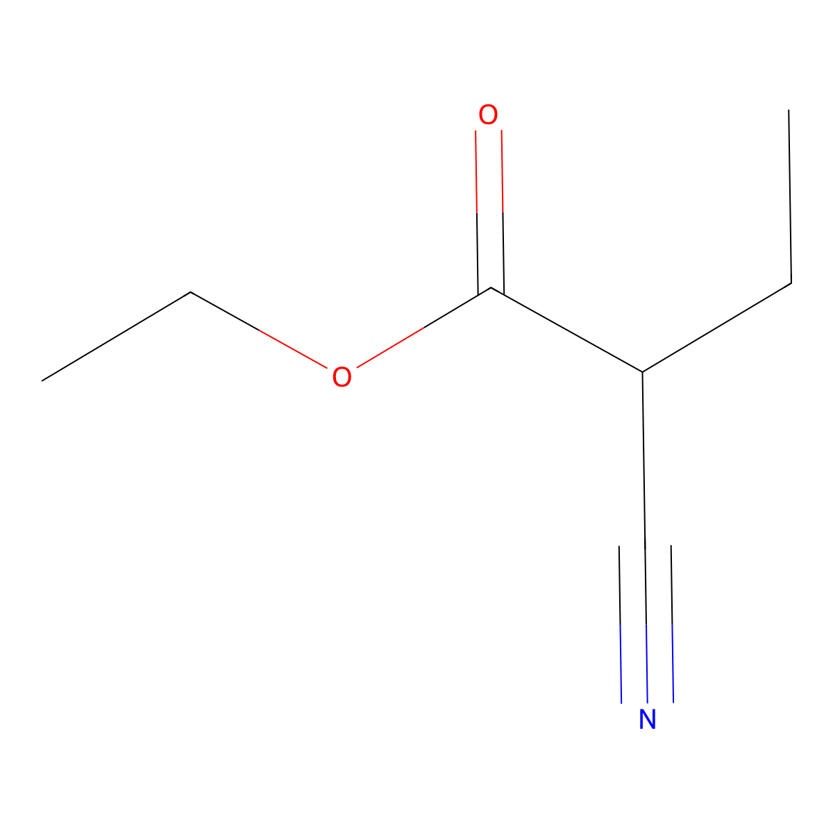 Ethyl 2-cyanobutanoate molecular structure, CAS 1619-58-5
