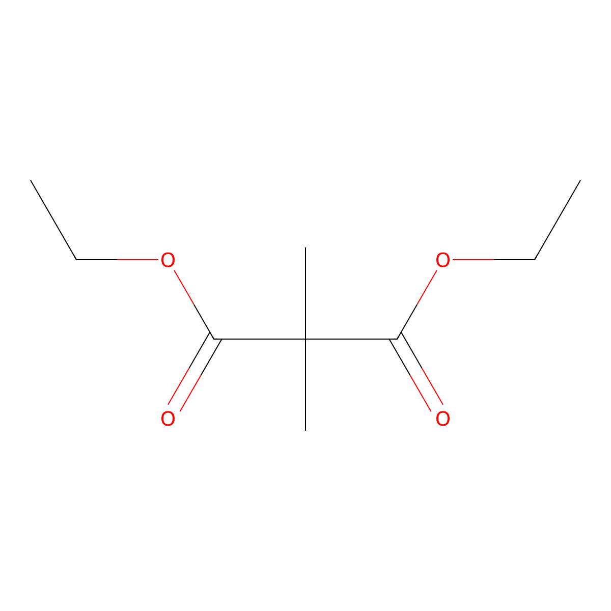 Diethyl dimethylmalonate molecular structure, CAS 1619-62-1