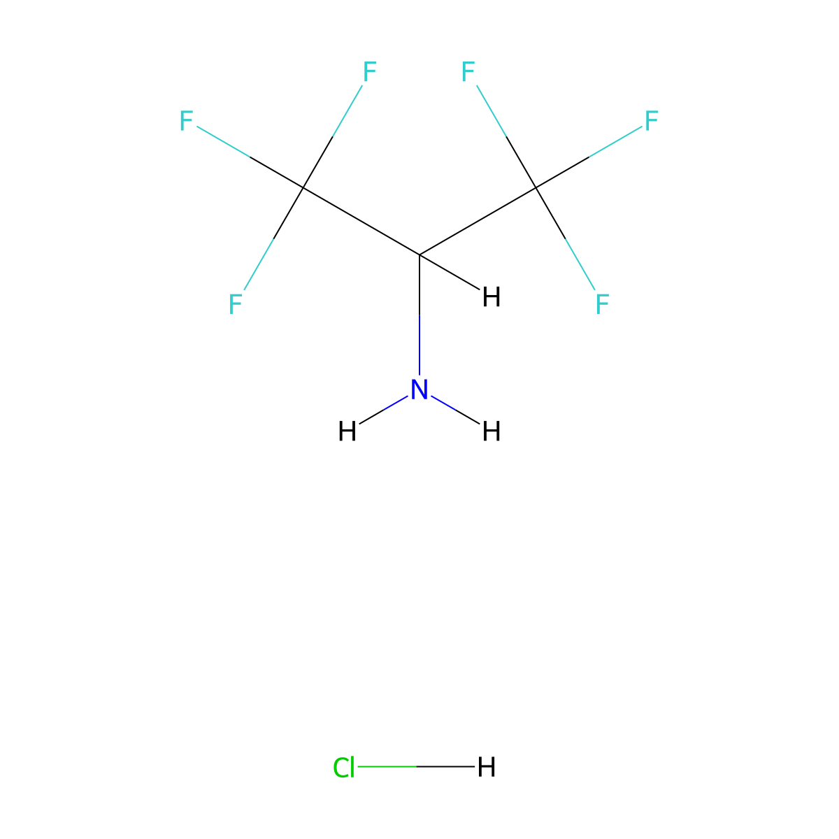 1,1,1,3,3,3-Hexafluoropropan-2-amine hydrochloride molecular structure, CAS 1619-91-6