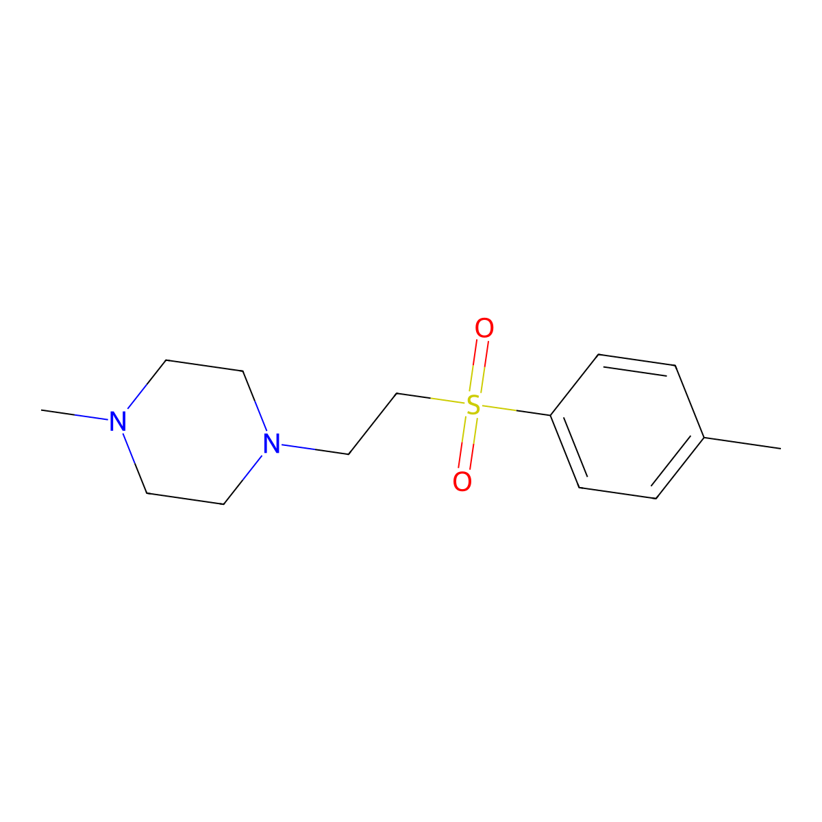 Piperazine, 1-methyl-4-[2-(p-tolylsulfonyl)ethyl]- molecular structure, CAS 16191-68-7