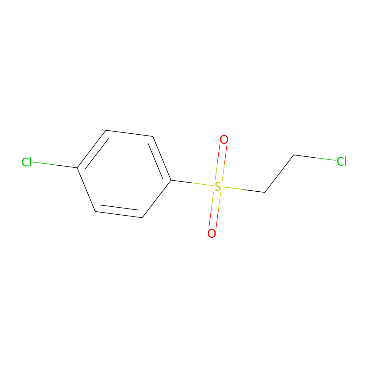 1-Chloro-4-((2-chloroethyl)sulphonyl)benzene molecular structure, CAS 16191-84-7