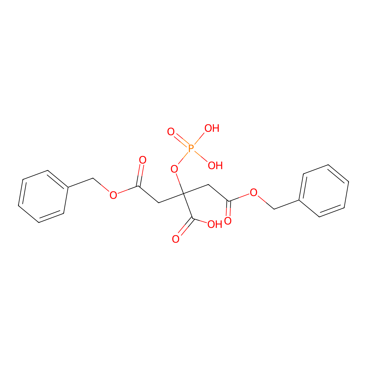 4-(Benzyloxy)-2-[2-(benzyloxy)-2-oxoethyl]-4-oxo-2-(phosphonooxy)butanoic acid molecular structure, CAS 161912-07-8