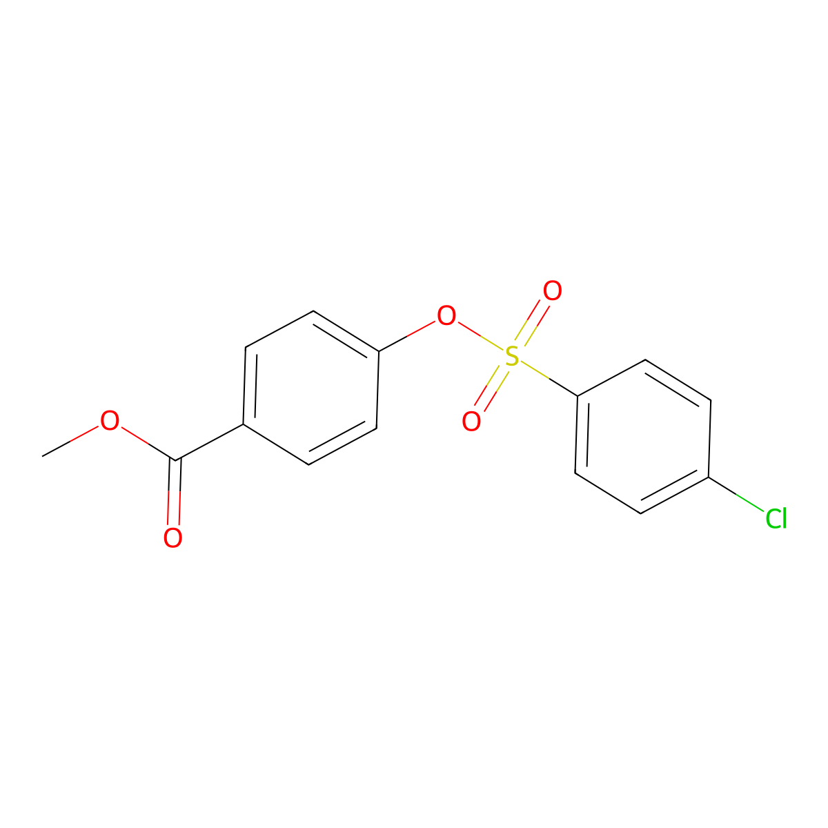 Methyl 4-{[(4-chlorophenyl)sulfonyl]oxy}benzoate molecular structure, CAS 161912-30-7