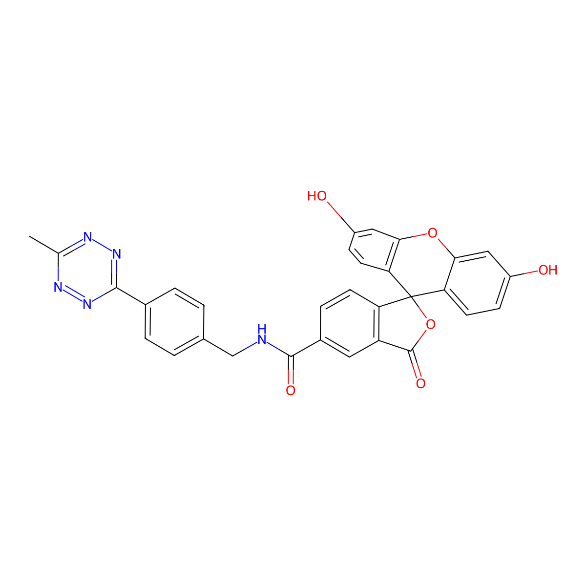FAM tetrazine, 5-isomer molecular structure, CAS 1619222-85-3