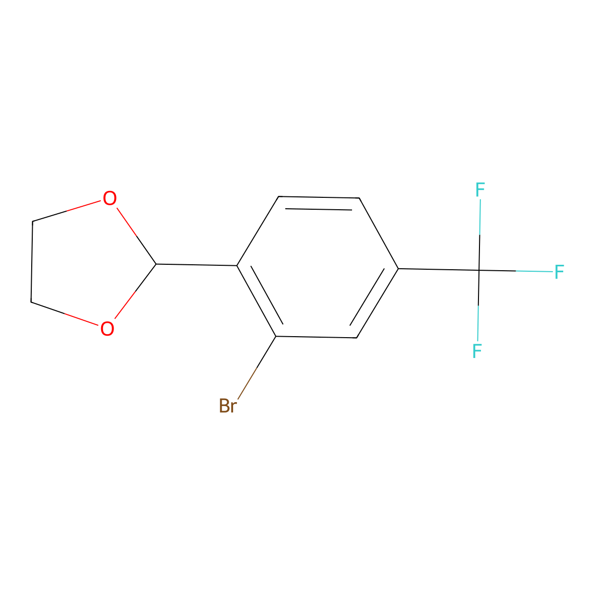 2-[2-Bromo-4-(trifluoromethyl)phenyl]-1,3-dioxolane molecular structure, CAS 1619256-42-6