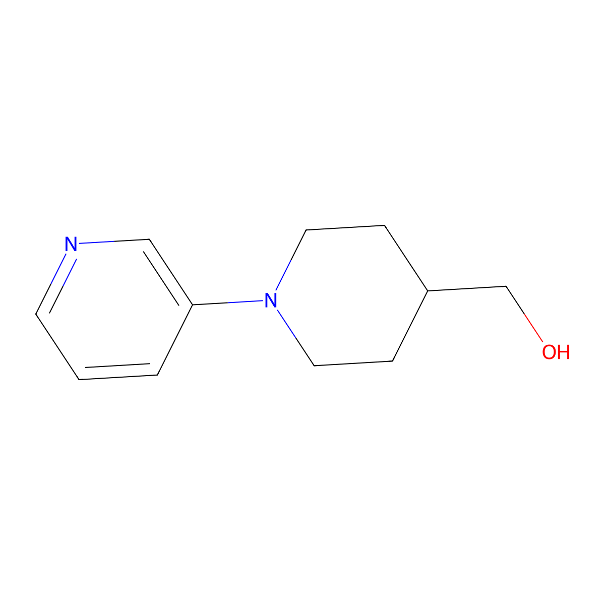 (1-(Pyridin-3-yl)piperidin-4-yl)methanol molecular structure, CAS 1619264-47-9
