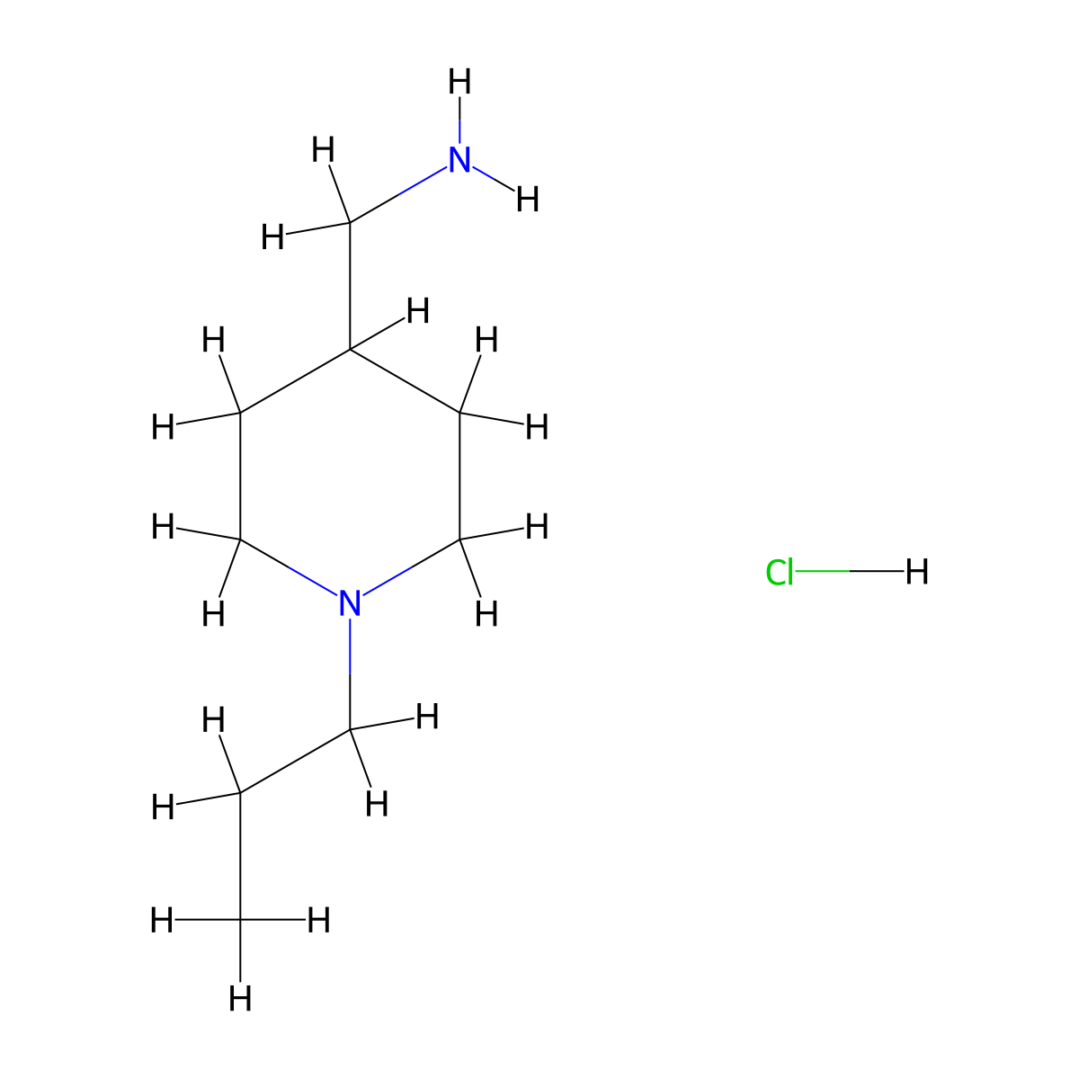 (1-Propylpiperidin-4-yl)methanamine hydrochloride molecular structure, CAS 1619264-50-4