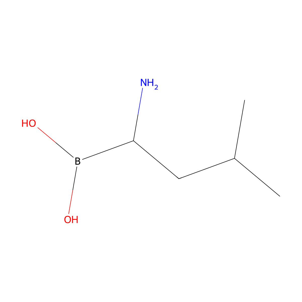 (1-Amino-3-methylbutyl)boronic acid molecular structure, CAS 161928-41-2