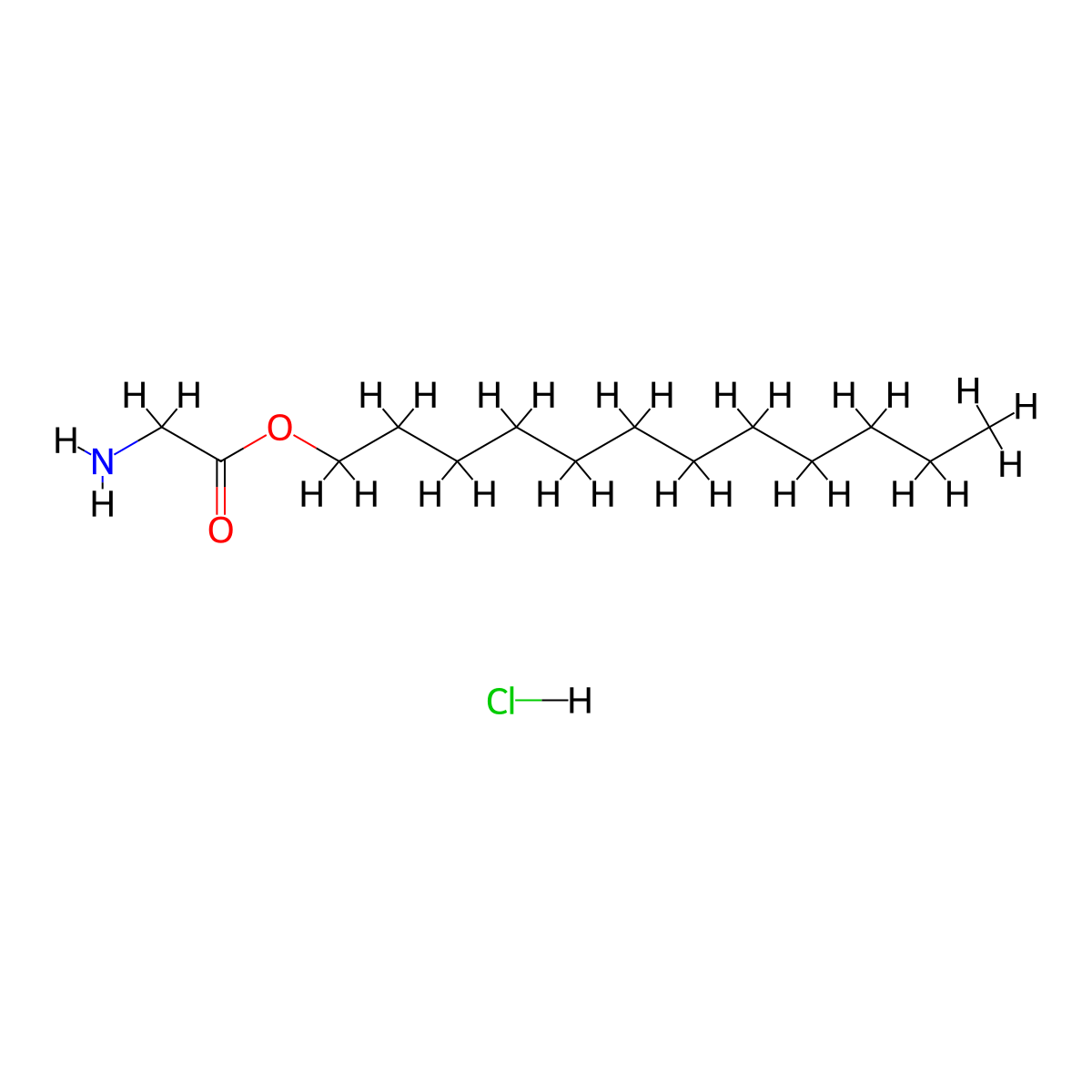 Dodecyl 2-aminoacetate hydrochloride molecular structure, CAS 16194-11-9