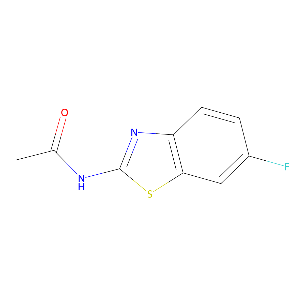 N-(6-fluoro-1,3-benzothiazol-2-yl)acetamide molecular structure, CAS 16194-64-2