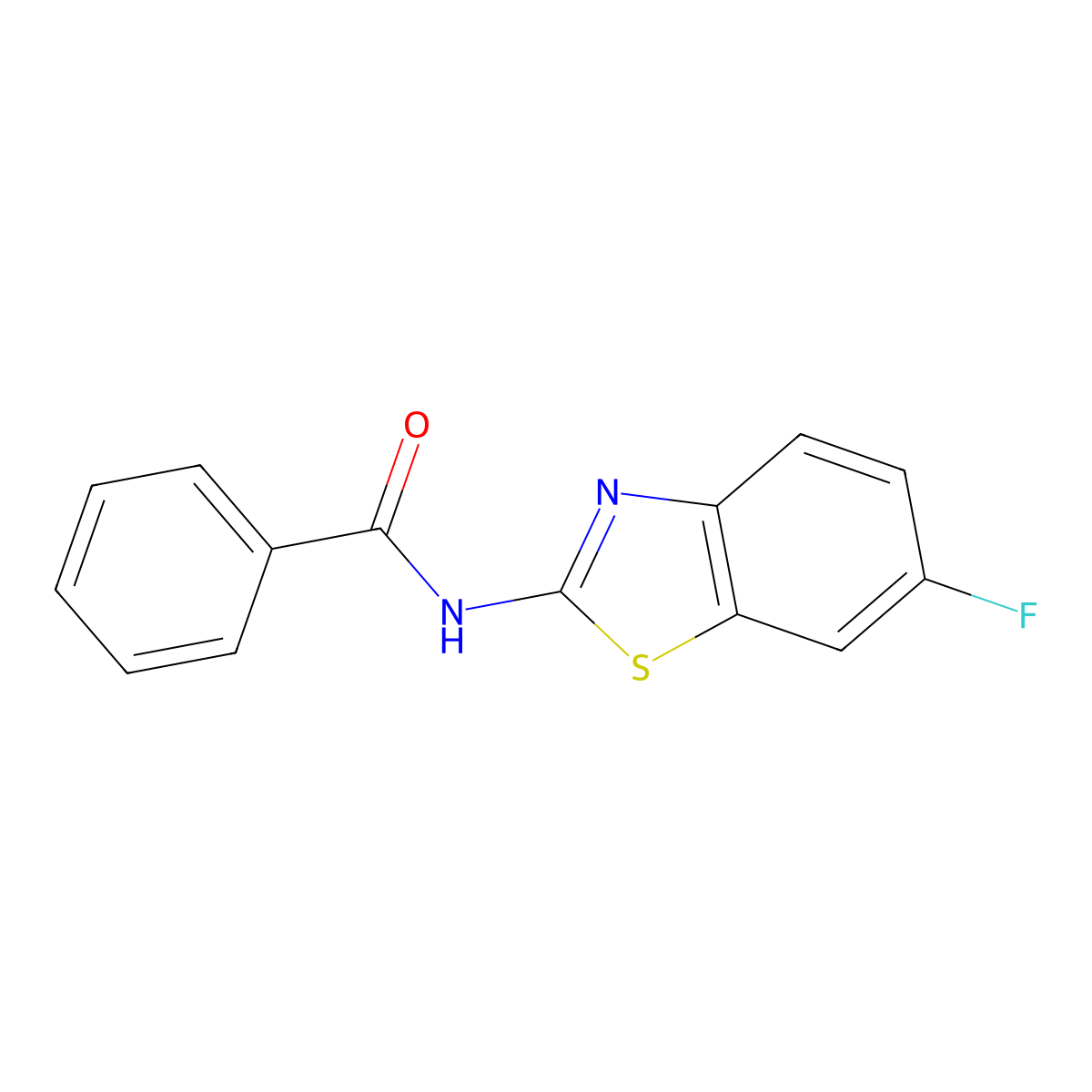 N-(6-fluoro-1,3-benzothiazol-2-yl)benzamide molecular structure, CAS 16194-65-3