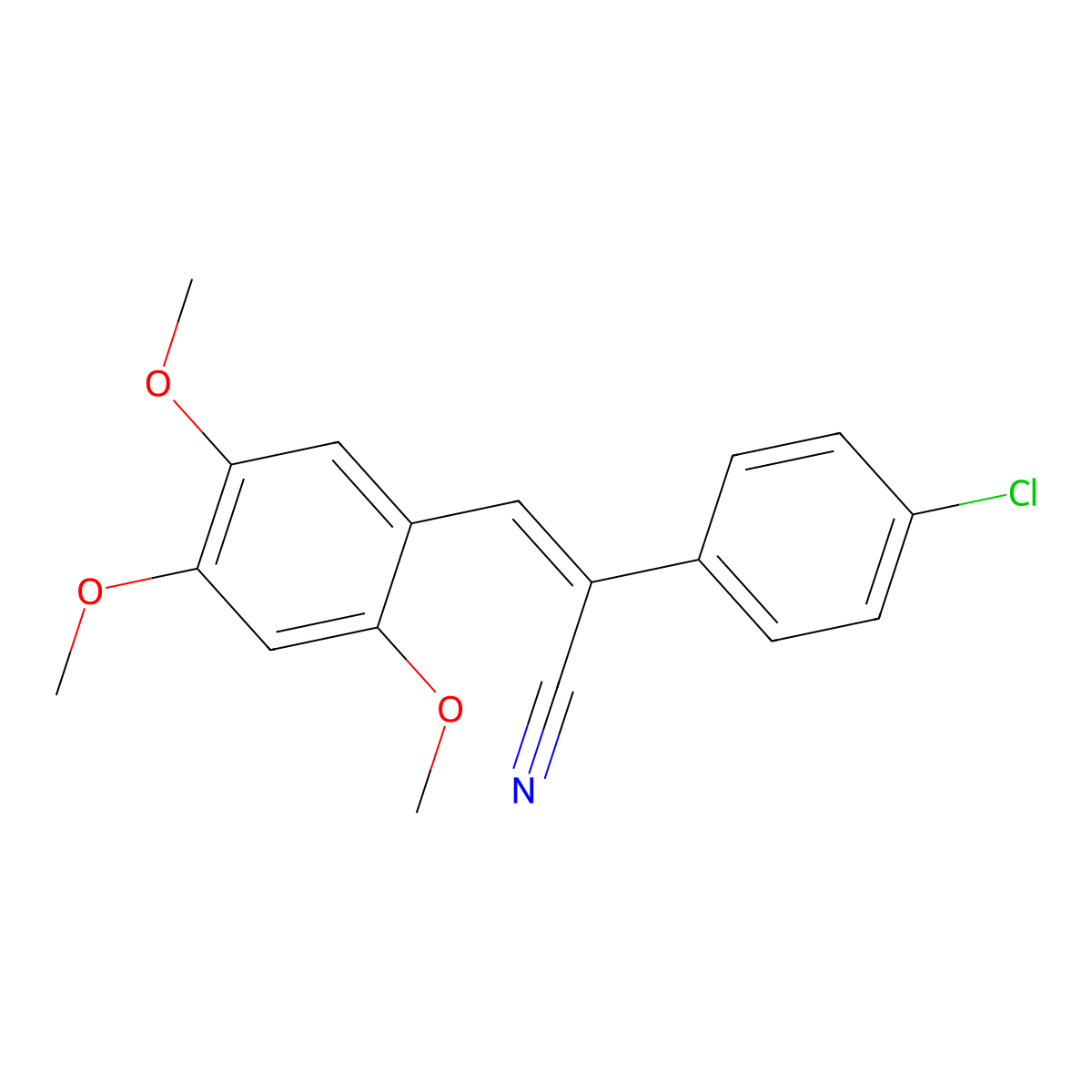 2-(4-Chlorophenyl)-3-(2,4,5-trimethoxyphenyl)prop-2-enenitrile molecular structure, CAS 161942-95-6