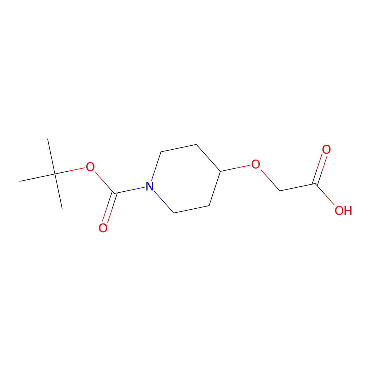 2-((1-((Tert-butoxy)carbonyl)piperidin-4-yl)oxy)acetic acid molecular structure, CAS 161948-70-5