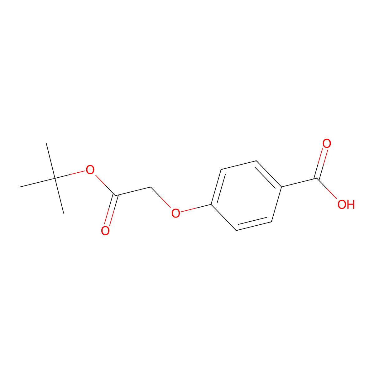 4-[2-(Tert-butoxy)-2-oxoethoxy]benzoic acid molecular structure, CAS 161948-80-7