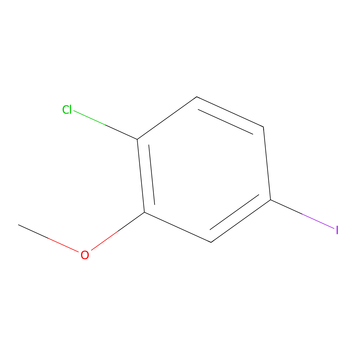 1-Chloro-4-iodo-2-methoxybenzene molecular structure, CAS 161949-50-4