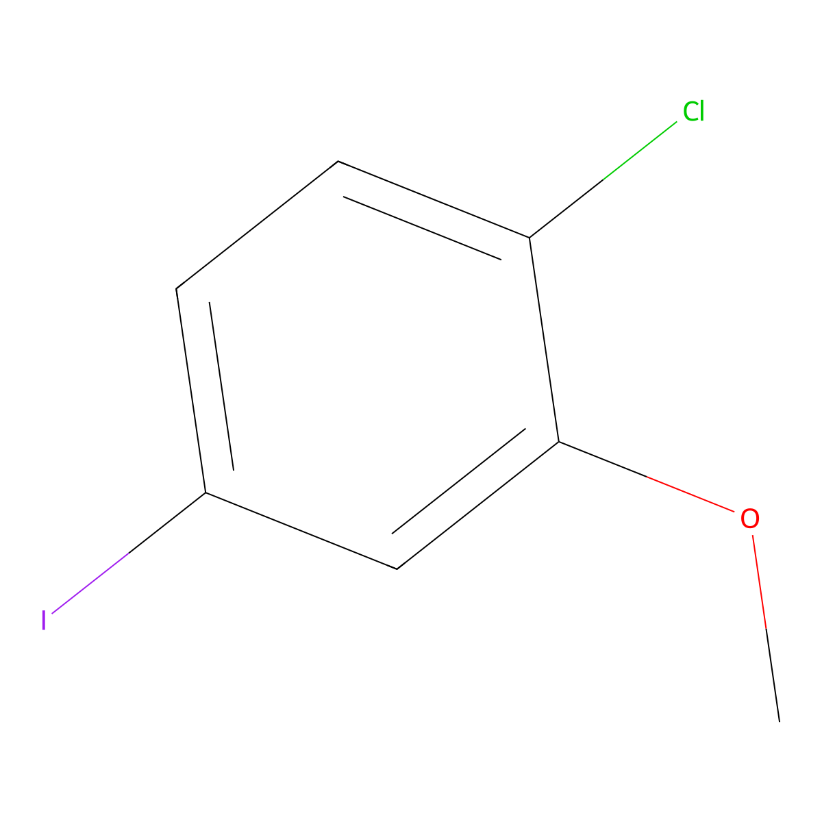 1-Chloro-4-iodo-2-methoxybenzene molecular structure, CAS 161949-50-4