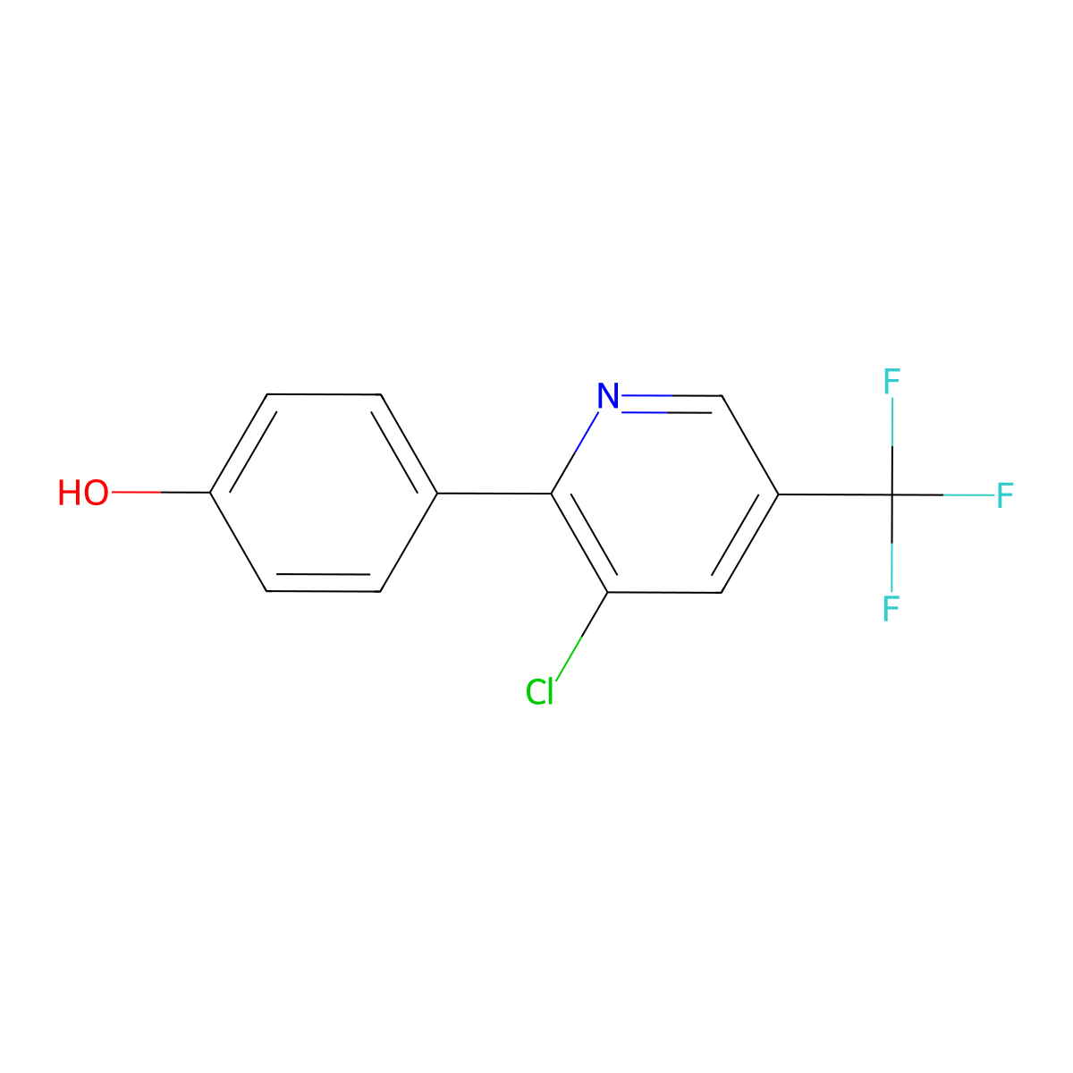 4-[3-Chloro-5-(trifluoromethyl)pyridin-2-yl]phenol molecular structure, CAS 161949-56-0