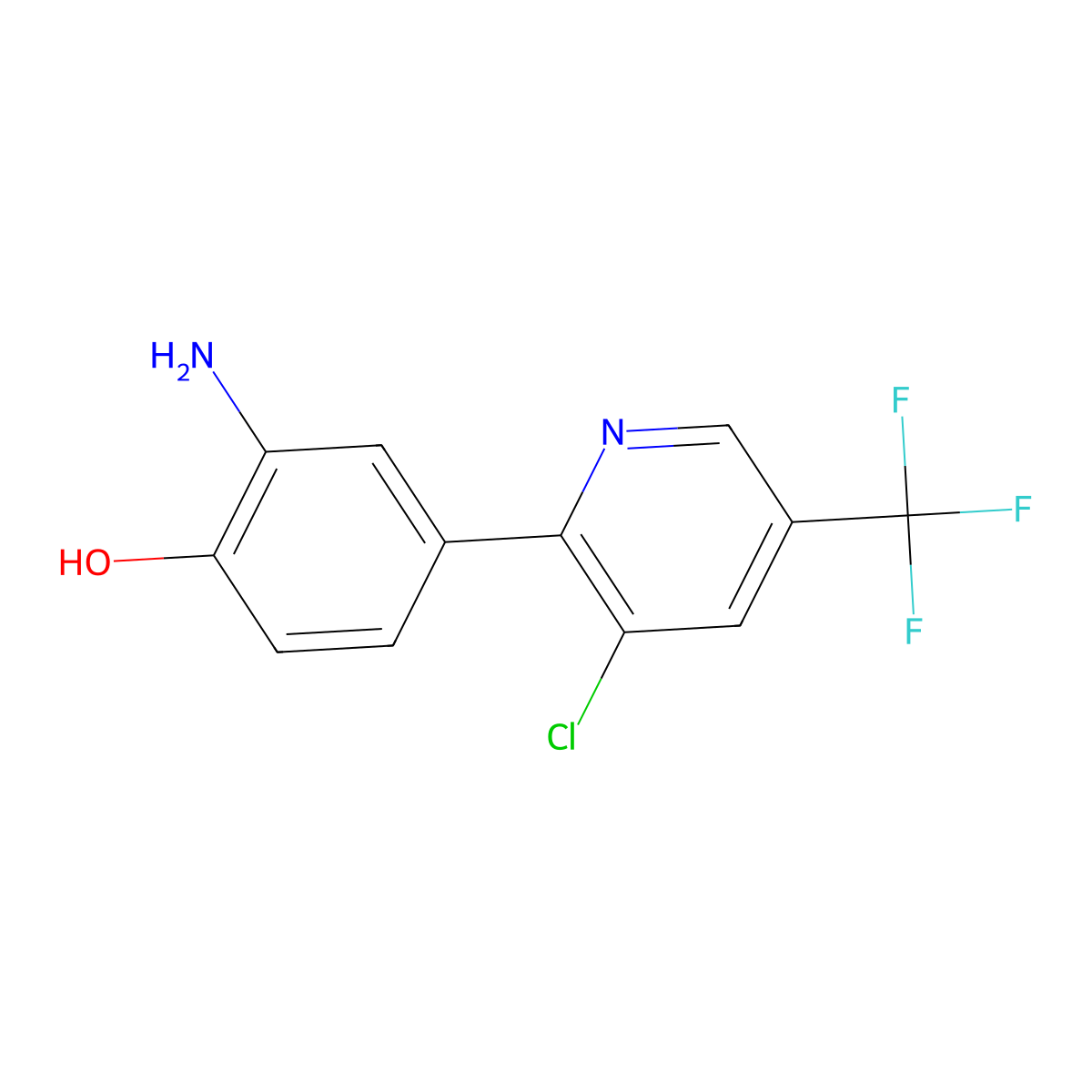 2-Amino-4-[3-chloro-5-(trifluoromethyl)-2-pyridinyl]benzenol molecular structure, CAS 161949-58-2