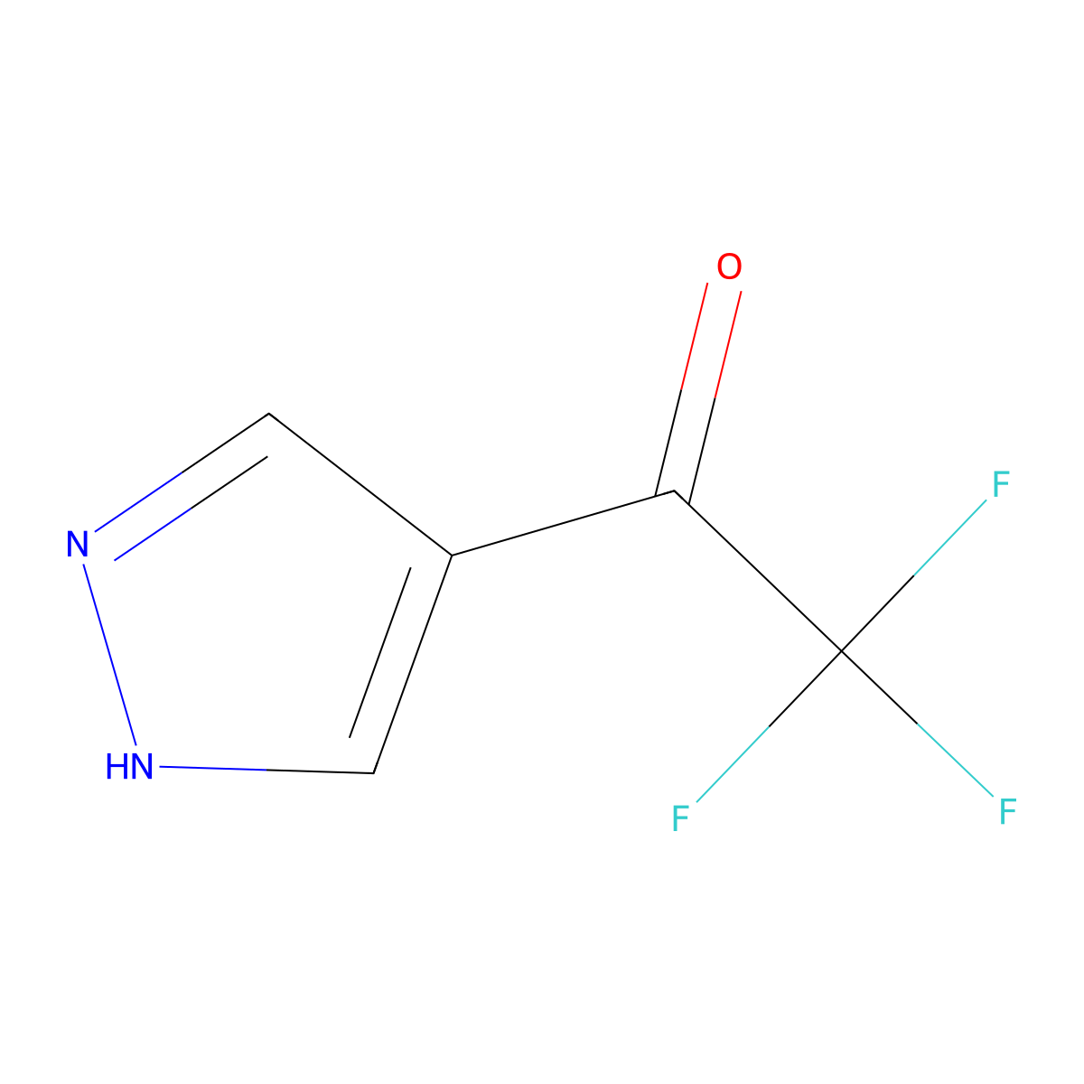 2,2,2-trifluoro-1-(1H-pyrazol-4-yl)ethanone molecular structure, CAS 161957-47-7