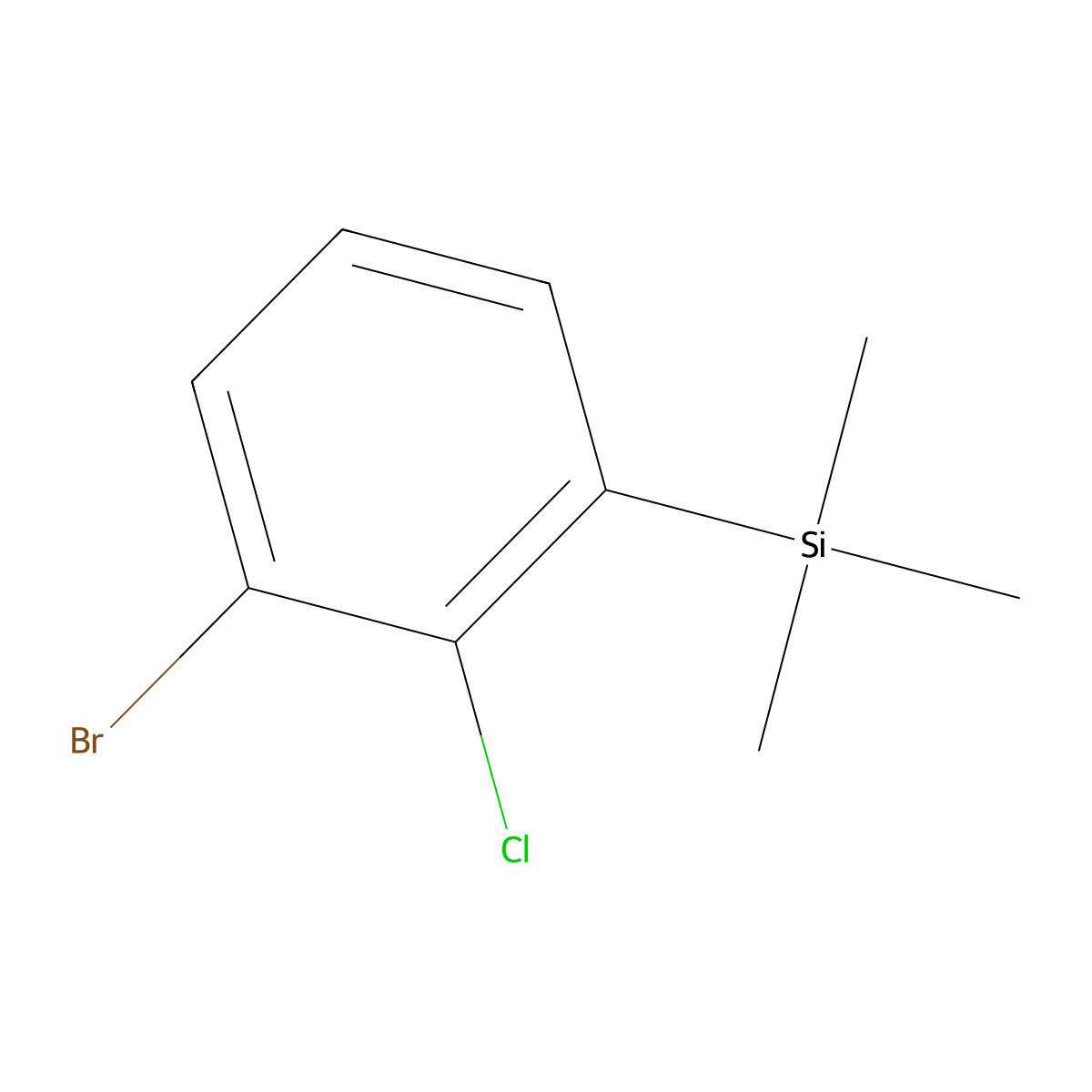 (3-Bromo-2-chlorophenyl)(trimethyl)silane molecular structure, CAS 161957-54-6