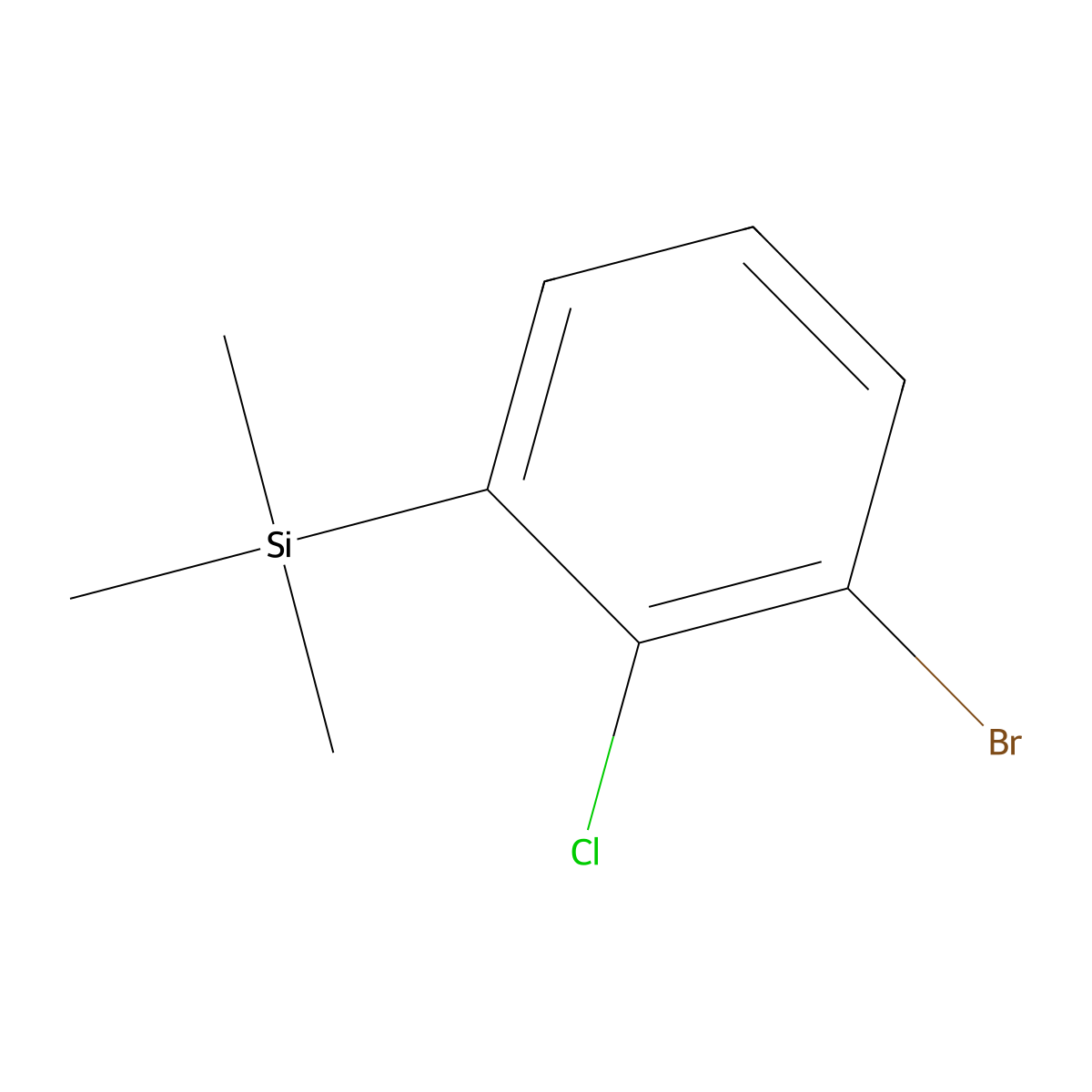 (3-Bromo-2-chlorophenyl)(trimethyl)silane molecular structure, CAS 161957-54-6